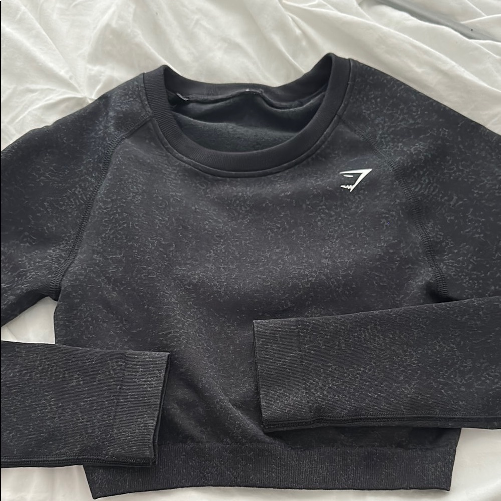 Gymshark Charcoal Long Sleeve Crop Top